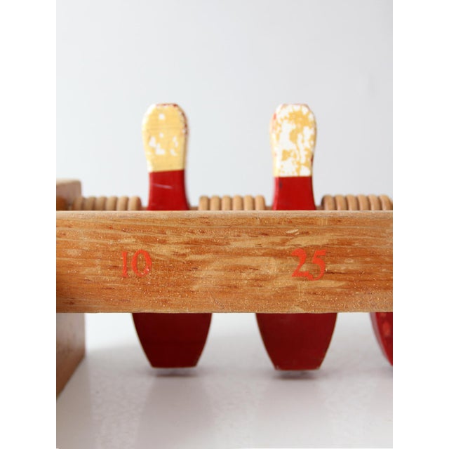 Mid 20th Century Mid-Century Wooden Tabletop Bowling Game For Sale - Image 5 of 13