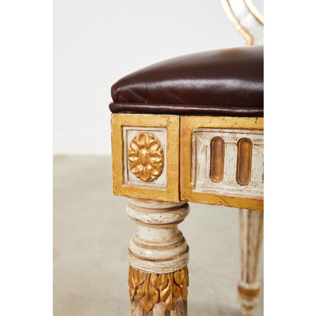 Pair of Italian Neoclassical Style Backless Hall Chairs For Sale In Sacramento - Image 6 of 12