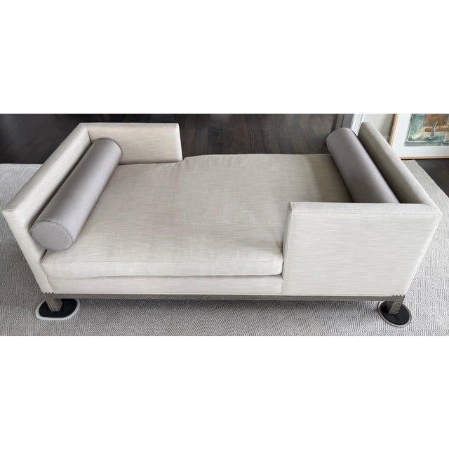 Ivory Pair of Custom A. Rudin No. 2725 Tête-À-Tête Sofas Upholstered in Ivory/Beige For Sale - Image 8 of 11