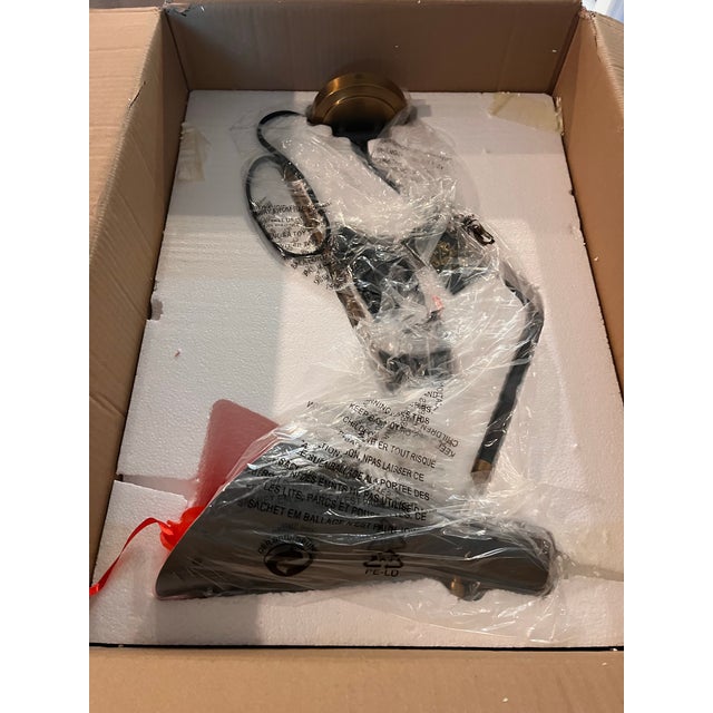Pair of Regina Andrew Detroit Spyder Single Arm Wall Sconce – Model 15-1182 – Blackened Brass – New Old Stock in Original Box For Sale In West Palm - Image 6 of 12