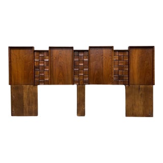 Canadian Brutalist Mid Century Modern King Size Headboard C. 1970s For Sale
