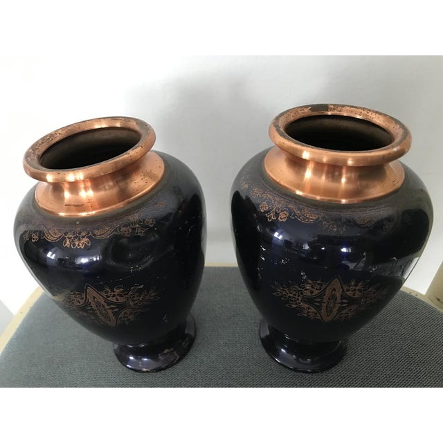 Copper Painted Vase in a Horseshoe from Ab, Set of 2 For Sale - Image 9 of 18