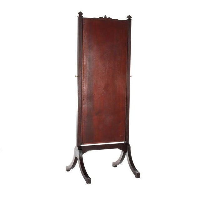 Brown Antique Edwardian Neoclassical Carved Mahogany Dressing Mirror C1910 For Sale - Image 8 of 17