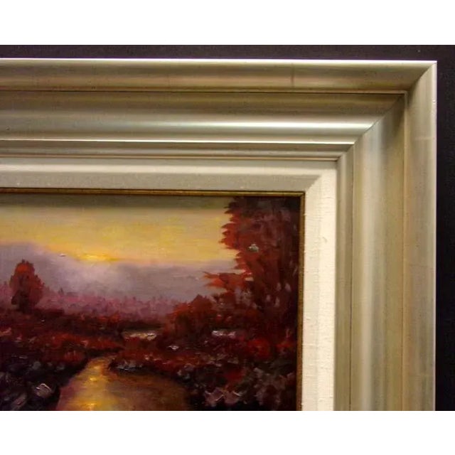 Contemporary James Thorpe River Sunset Hand Signed Original Canvas, Framed For Sale - Image 4 of 5