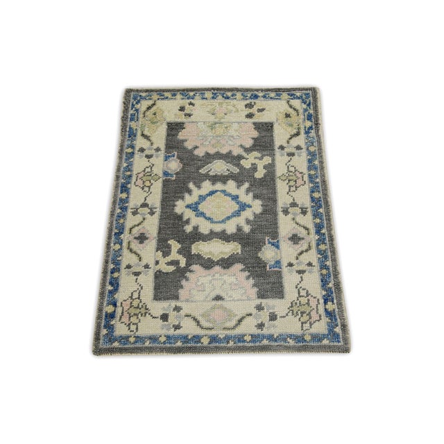 Oriental Hand Knotted Rug Turkish Oushak 2'2" x 3' For Sale - Image 4 of 5