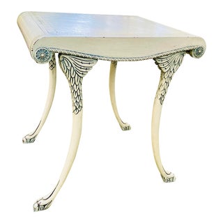 English Scroll Table With Faux Painted Detail For Sale