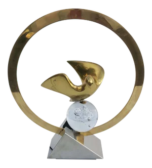 1970s Modern Signed Philippe Jean Bronze Bird Table Lamp