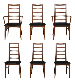Danish Modern Teak Lis Dining Chairs by Koefoeds Hornslet - Set of 6