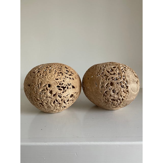 Early 20th Century Indonesian Coconut Carvings a Pair For Sale - Image 10 of 10