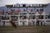 Palm Springs Rodeo 1970 Spectators watch from the stand as a contestant rides a bucking horse at the Palm Springs Mounted...