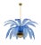 Mid-Century Modern Palm Leaves Chandelier in Light Blue Murano Glass and Brass, 1970 For Sale - Image 4 of 9