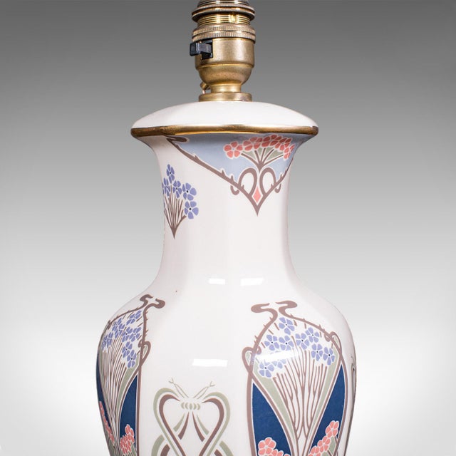 White Pair of Vintage Liberty London Table Lamp Bases, English, Ianthe Pattern, Light For Sale - Image 8 of 10