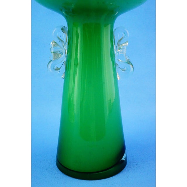 Vintage Green Glass Vase by Jerzy Sluczan-Orkusz for Tarnowiec Glassworks, 1980s For Sale - Image 17 of 18