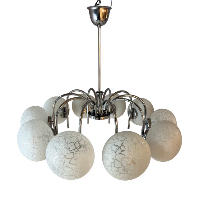 Chandelier with 10 Spheres by Richard Essig for Hustadt For Sale