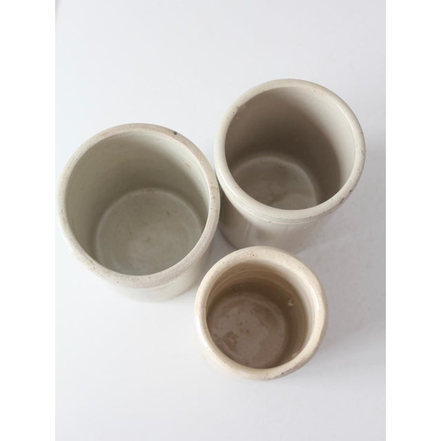 Antique Stoneware Kitchen Crocks Set of 3 For Sale - Image 15 of 17