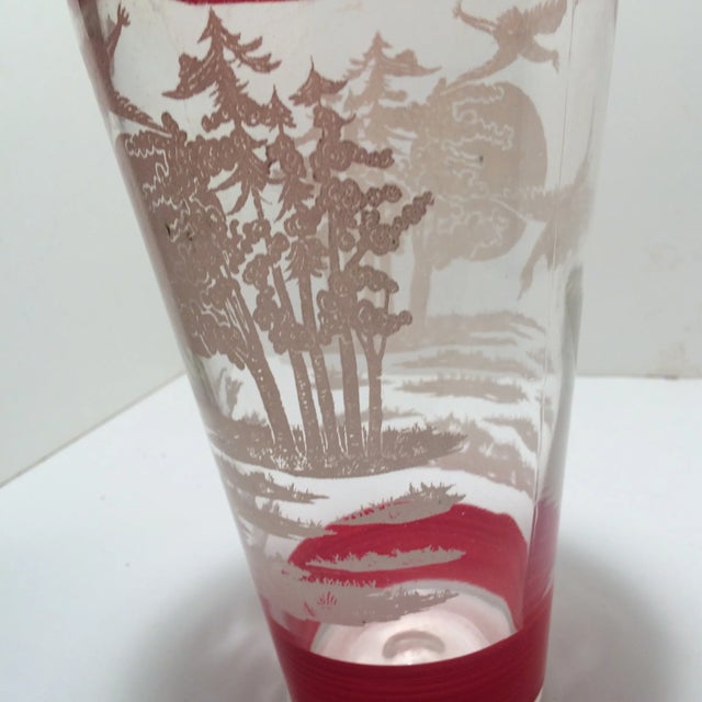 Vintage Glass Hand Painted Asian Vase With Birds For Sale - Image 10 of 12