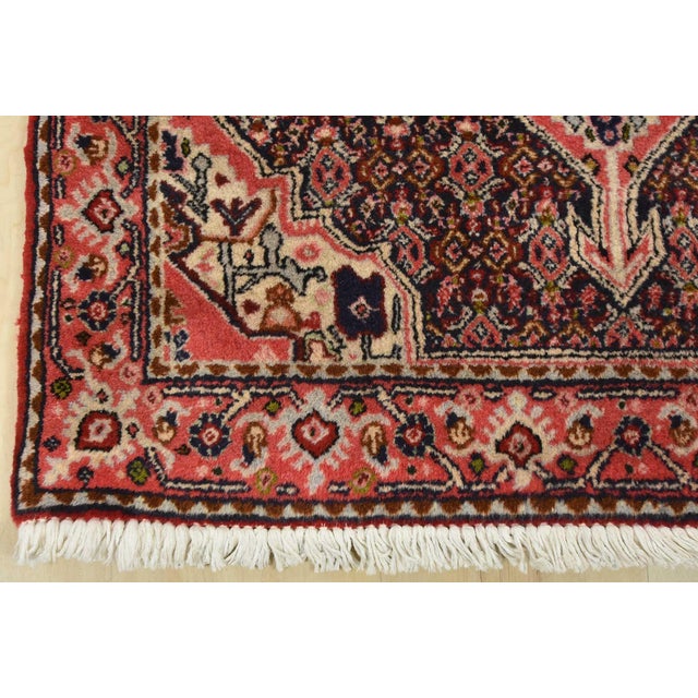 Senneh Runner 2’9” X 13’2” Blue Wool Vintage Tribal Hand-Knotted Oriental Rug For Sale - Image 11 of 14