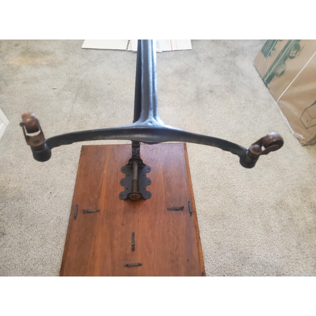 Antique Rolling Tilt Top Adjustable Height Bedside Surgical Table For Sale - Image 4 of 17