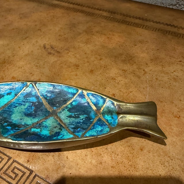 Pepe Mendoza Mid-Century Mexican Modern Brass Fish Ashtray Dish Catch All by Pepe Mendoza For Sale - Image 4 of 11