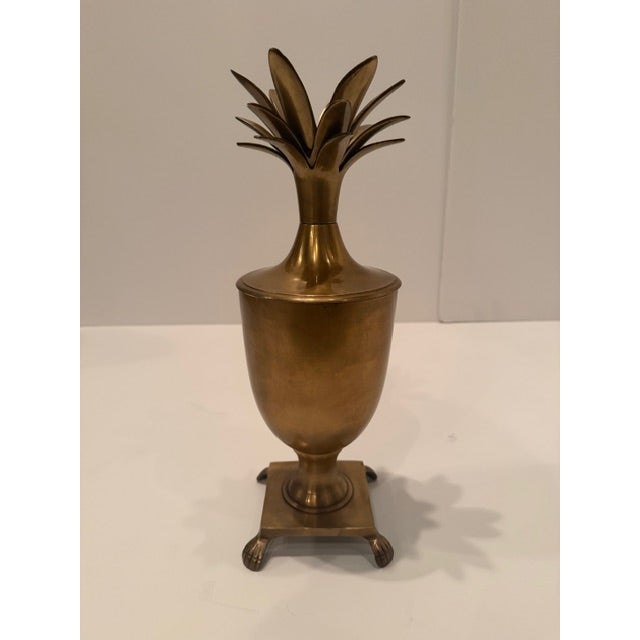 Brass Brass Lidded Pineapple Jars -a Pair For Sale - Image 8 of 10
