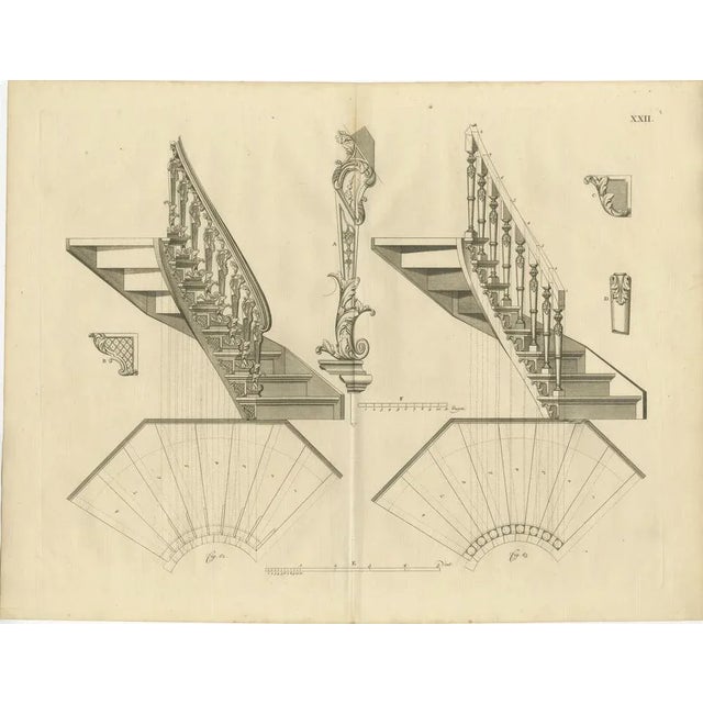 Baroque Van Der Horsts Staircase Engravings, 1739, Paper For Sale - Image 3 of 6