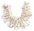 MCM Jewelry by Anna Lang. Necklace Is Signed Langanni Milk Glass Multi Layer Bib Statement Necklace (With Hidden Pearl). For Sale