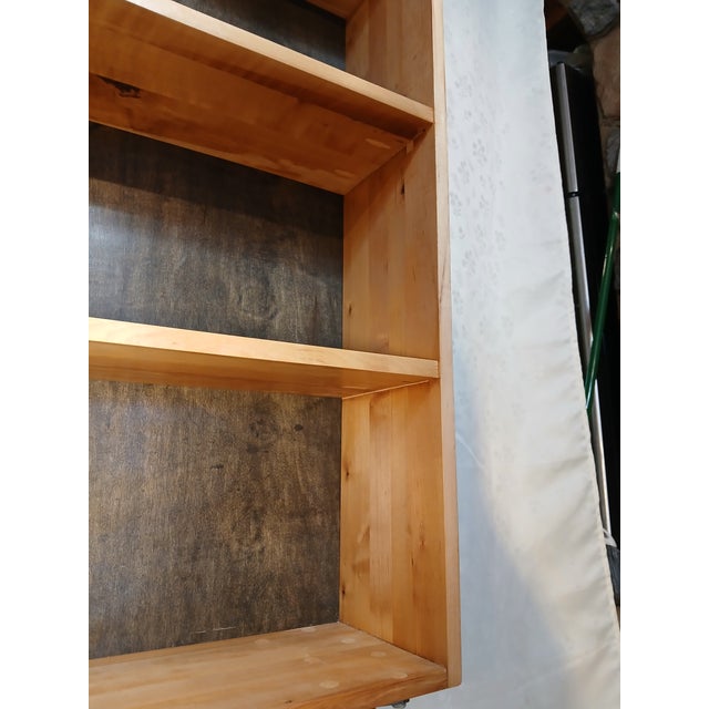 Custom Solid Birch Mid-Century Modern Bookcase With Hairpin Legs For Sale In Philadelphia - Image 6 of 18
