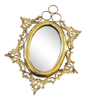 Vintage Brass Wall Mirror