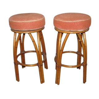 Bamboo Bar Stools - A Pair For Sale