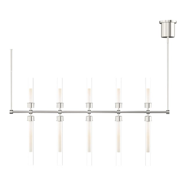 Visual Comfort Modern Linger 48 Linear Suspension LED Polished Nickel For Sale
