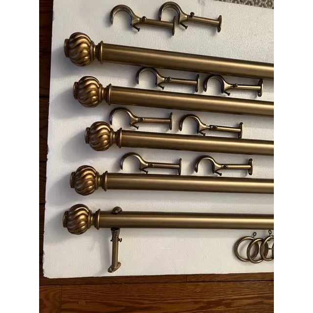 Cambria Estate Satin Bronze Metal Curtain Rods, Brackets and Rings