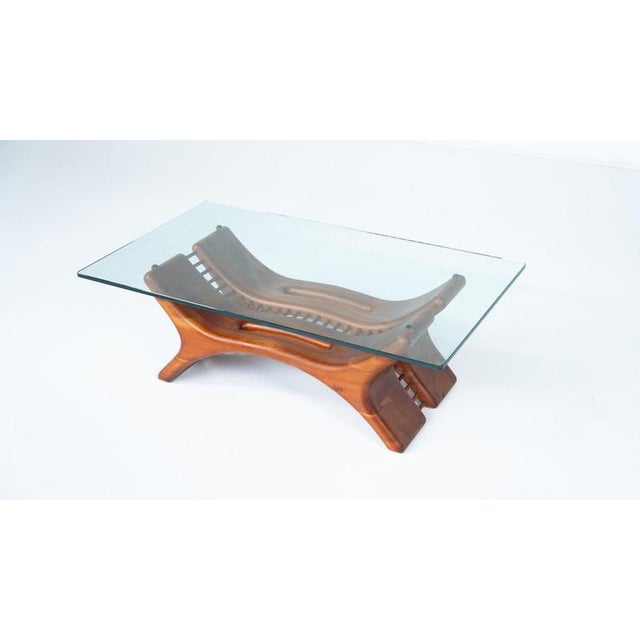 Mid-Century Coffee Table in Wood and Glass, Italy, 1960s For Sale - Image 14 of 15