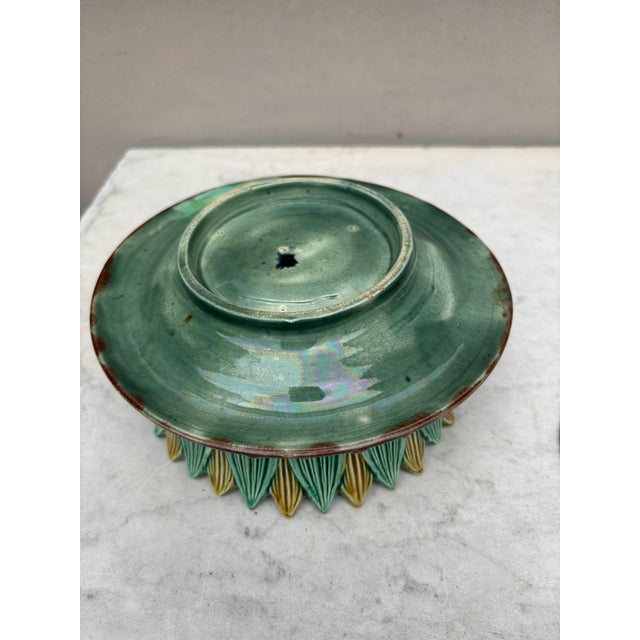 Green English Victorian Majolica Sunflower Box Holdcroft Circa 1890 For Sale - Image 8 of 8