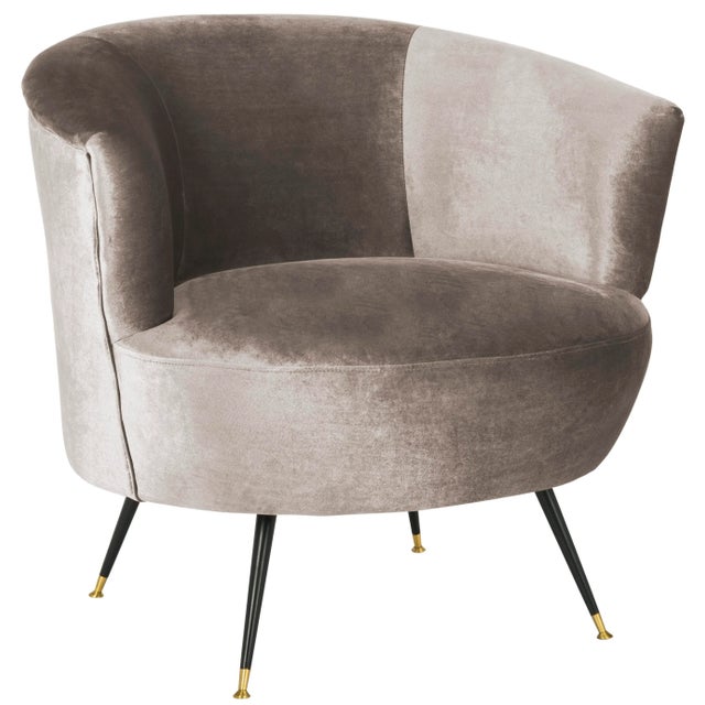 Modern Velvet Retro Mid Century Accent Chair in Hazelwood For Sale - Image 3 of 10