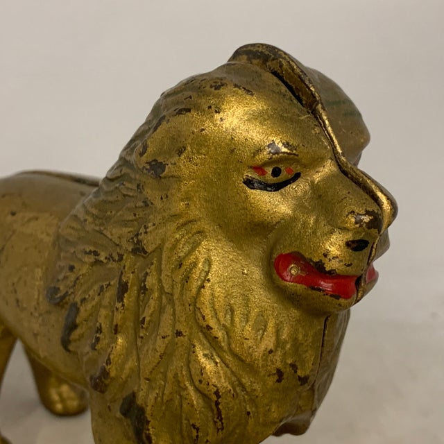 Metal Antique Hubley Cast Iron Lion Still Bank, c. 1910s For Sale - Image 7 of 10