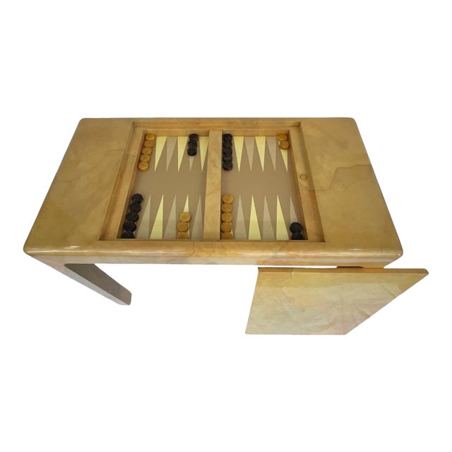 Karl Springer Goatskin Backgammon Table 1977 For Sale