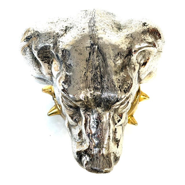 Late 20th Century Carole Stupell Silvered & Gilt Bronze Foxhound Box, Signed, Italian Made For Sale - Image 5 of 13