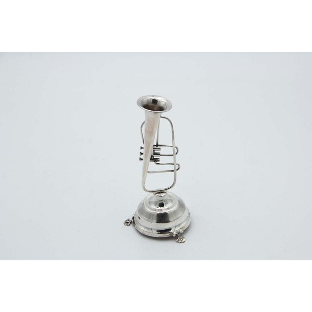 Silver Trumpet-Shaped Toothpick Holder, in Good conditions.