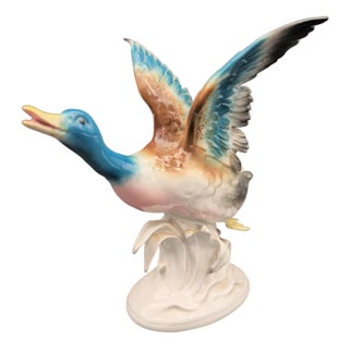 Vintage Porcelain Figure Duck from Manufaktur Gräfenthal Germany, 1970s For Sale