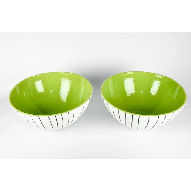 Large Italian Porcelain Deco Bowls - a Pair For Sale - Image 4 of 6