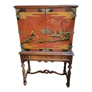 Chinoiserie Painted Cabinet Circa. 1930's