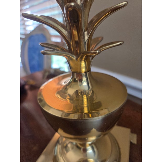 Vintage Brass Pineapple Table Lamp For Sale - Image 12 of 12