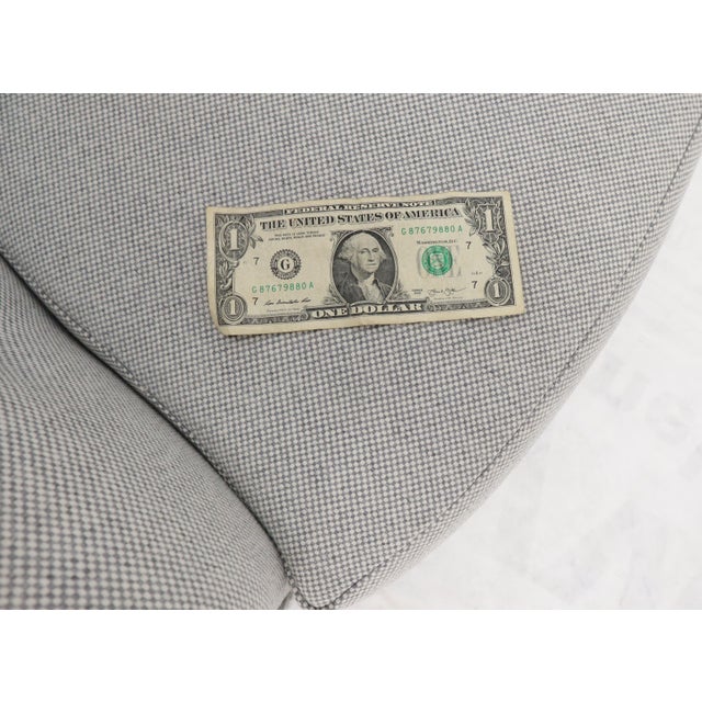 New Basket Weave Wool Flax Blend Upholstery Barrel Back Lounge Chairs For Sale - Image 6 of 14