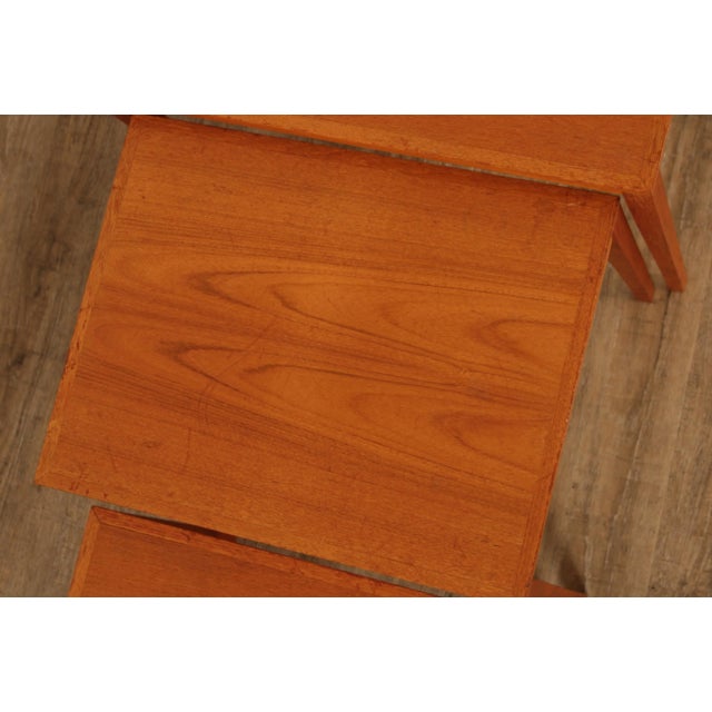 Mid Century Danish Modern Nesting Tables - Set of 3 For Sale - Image 11 of 13