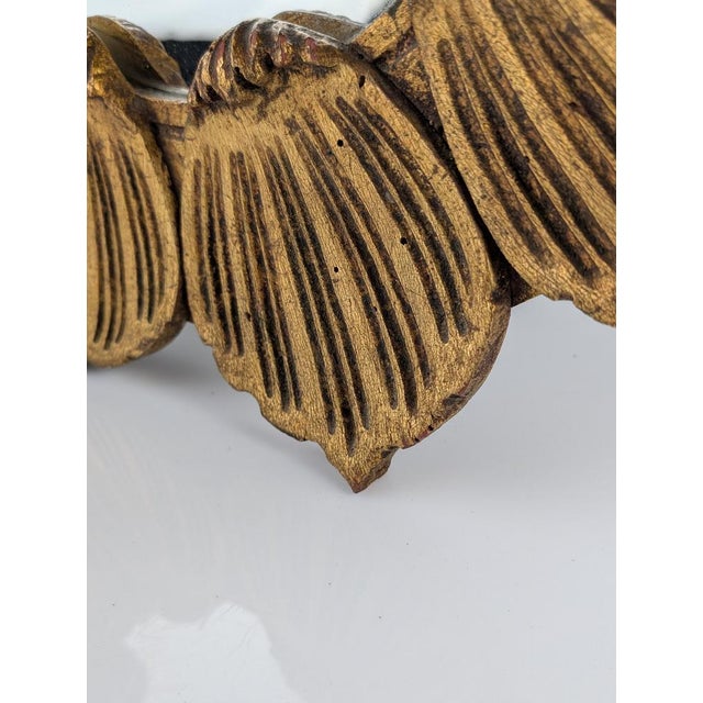 Floral Sun Mirror in Gilded Wood, 1950s For Sale - Image 4 of 7