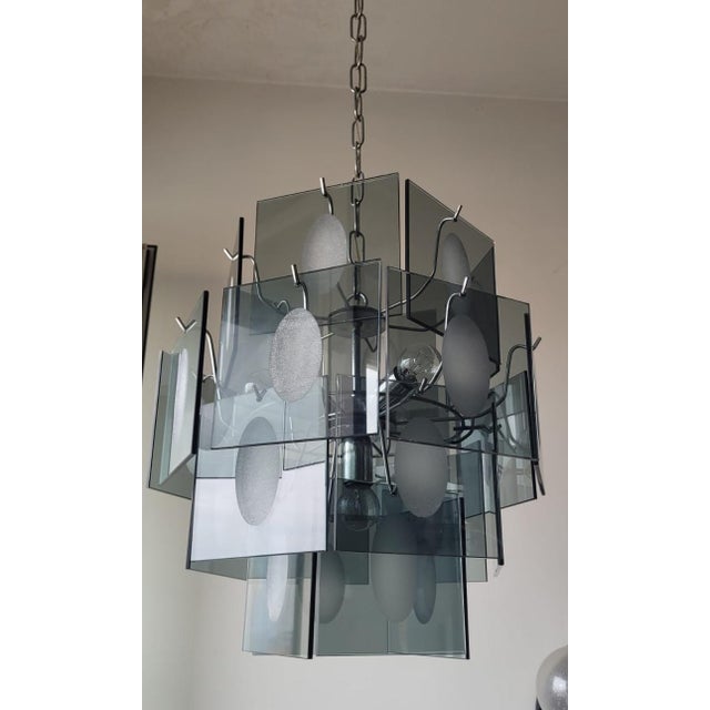 1970s Chandelier in Smoked Murano Glass attributed to Vistosi, 1970s For Sale - Image 5 of 9