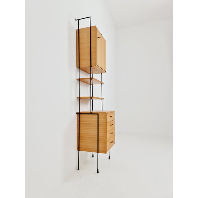 Wood Mid-Century Modern Shelving Unit in Ash Wood by Hilker for Omnia, Germany, 1960s For Sale - Image 7 of 18