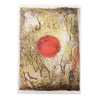 Zao Wou Ki, Red Sun, 20th Century, Lithograph For Sale