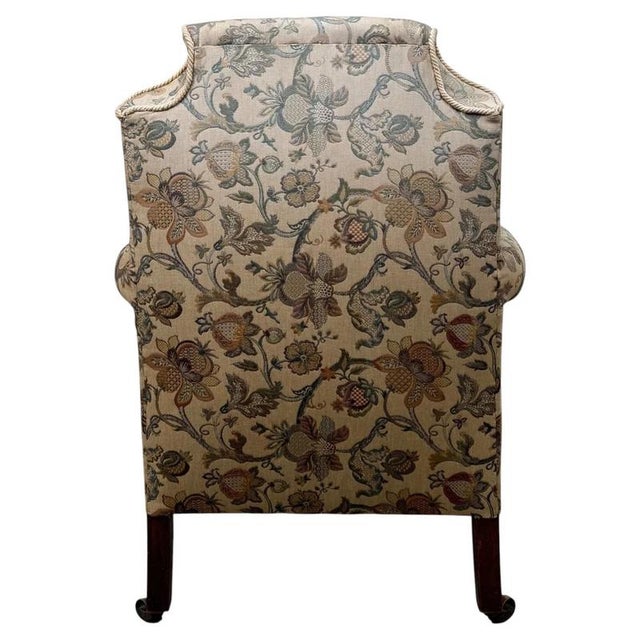 Wood Antique 19th Century Victorian Mahogany Wingback Armchair For Sale - Image 7 of 13