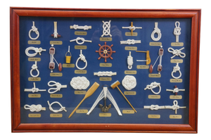 Vintage Nautical Maritime Sailing Rope Knots Boat Ship Shadow Box Display 24"